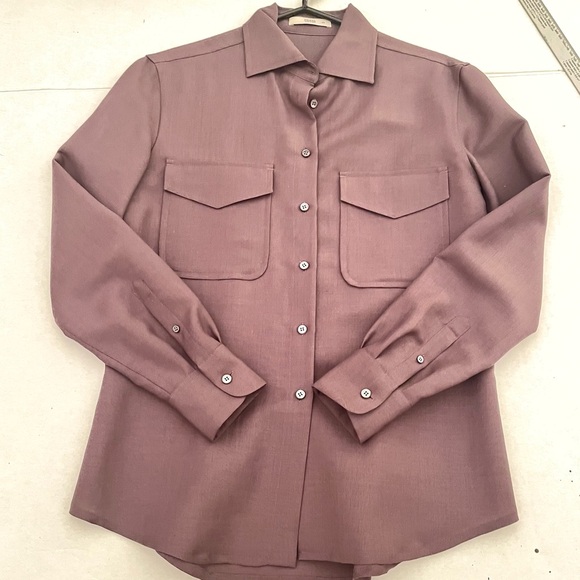 Prada Tops - Prada brown mohair wool blend button up shirt 44